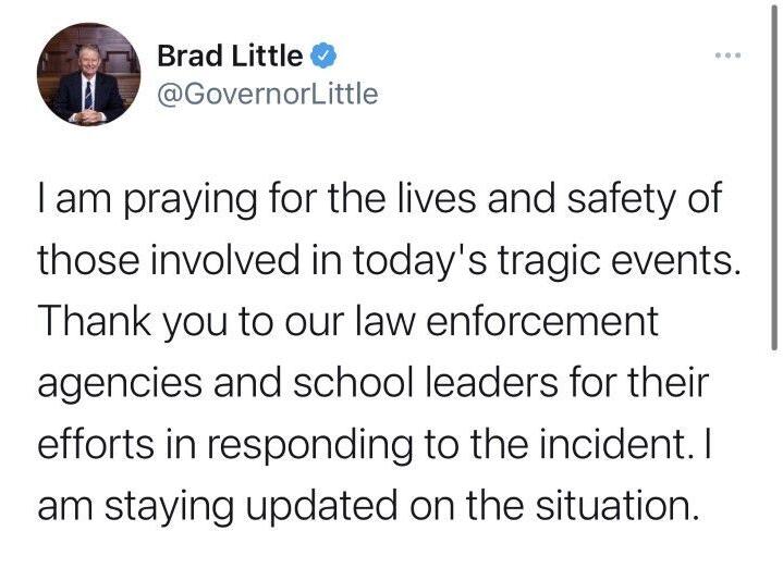 Brad Little responds to Eastern Idaho shooting